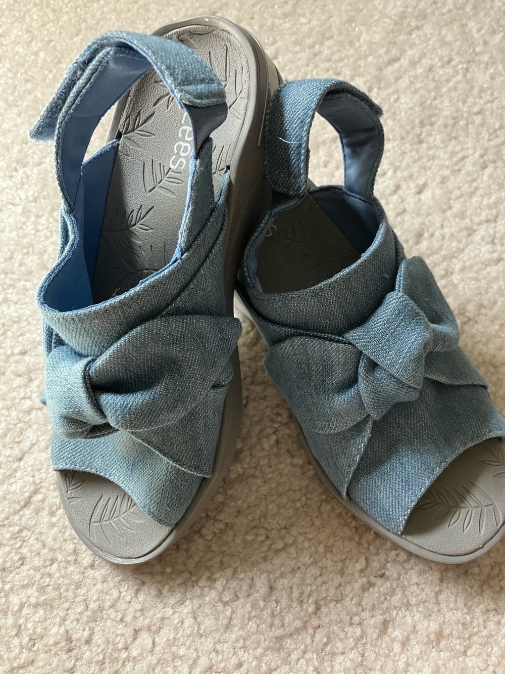 Bzees Light Blue Bow Slingback Sandals
